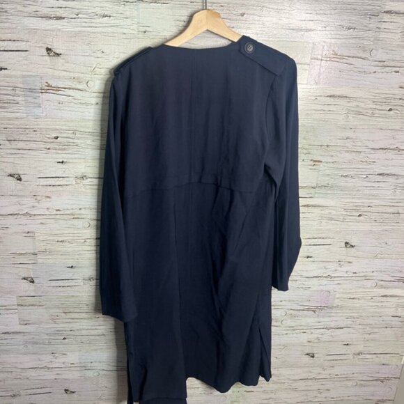 Elodie Drapey Collared Jacket coat trench blue size xl - Picture 7 of 7